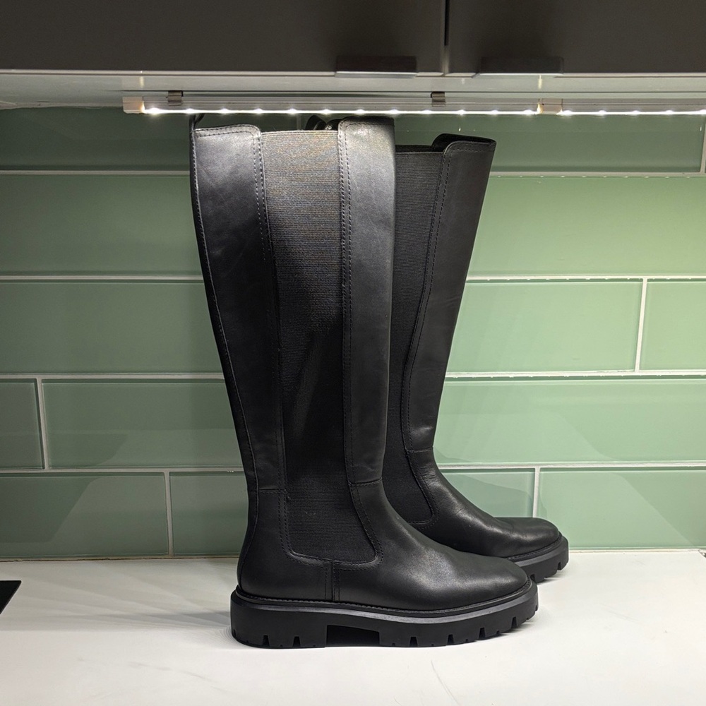 Massimo Dutti Knee-High Leather Boots